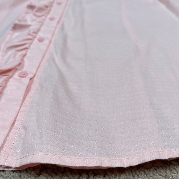 Banana Republic Shirt Women 18 Peach Ruffle Tailored Fit Boho Cottage Career NWT - Picture 2 of 9